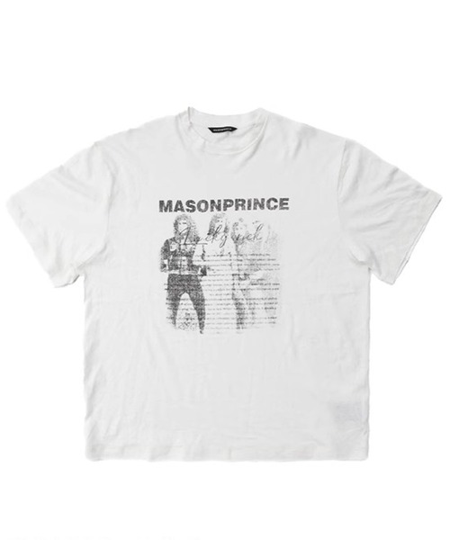 メゾンプリンスTシャツ MASONPRINCE tシャツ オーバーサイズ ヴィンテージ加工 ロックプリント
