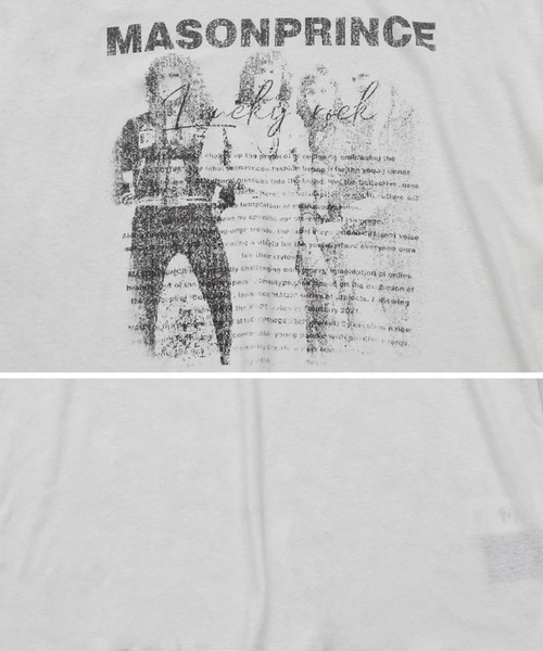 メゾンプリンスTシャツ MASONPRINCE メゾンプリンス ダメージ加工 半袖Tシャツ ブラック Sの