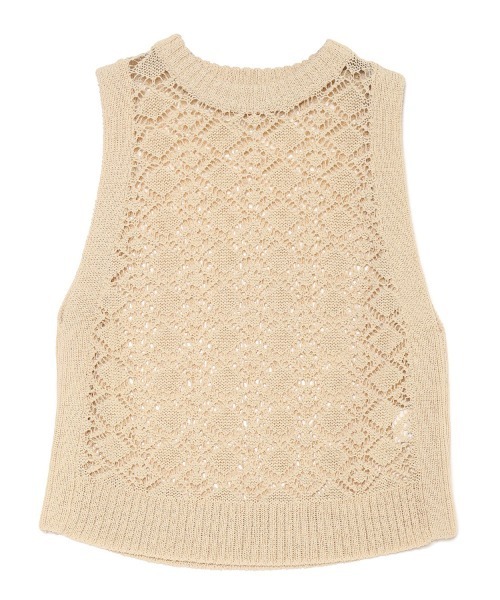 ニット セーター SEAGREEN(シーグリーン) OPENWORK KNIT VEST レディース