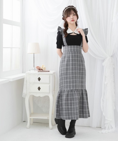 フリルサスペンダー付きボリュームスカート SNIDEL（スナイデル）の「フリルサスぺンダー付きボリューム