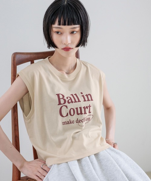 LOWRYS FARM（ローリーズファーム） tシャツ ショートロゴフレンチ
