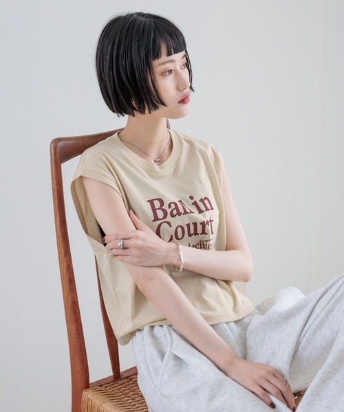 LOWRYS FARM（ローリーズファーム） tシャツ ショートロゴフレンチ