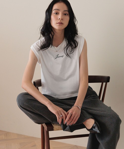 LOWRYS FARM（ローリーズファーム） tシャツ ショートロゴフレンチ