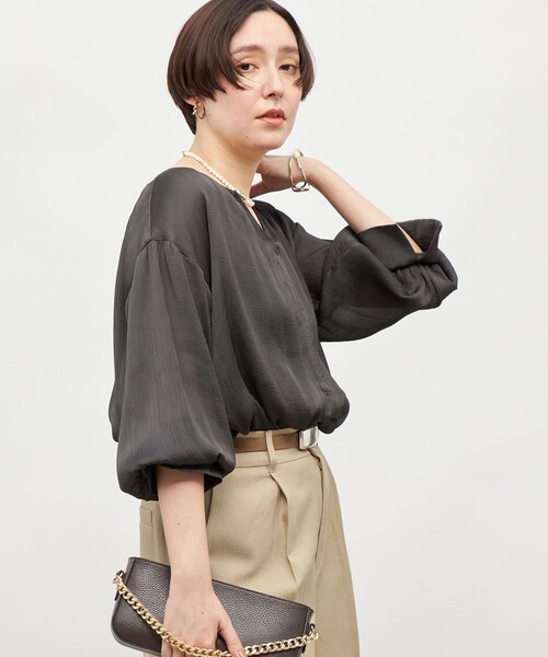 ブラウス シャツ 2WAYギャザーシャツ レディース NOLLEY'S ブラウス シャツ 楊柳サテン2WAYギャザーブラウス