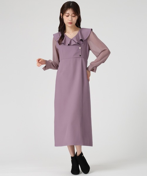 専用♪ラッシュドマーメイドワンピース未使用 MISCH MASCH ワンピース 2025秋冬新作 ラッフルアシメフリル