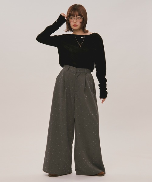 loin nuit velours long sleeve tops ボルドー loin nuit tシャツ