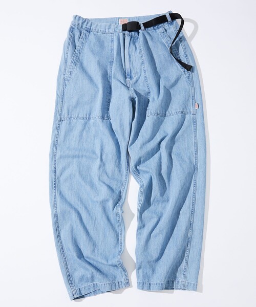 「HINSON」 加工デニムパンツ LARGE サックスブルー メンズ