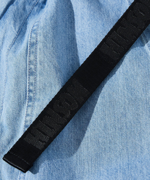 「HINSON」 加工デニムパンツ LARGE サックスブルー メンズ