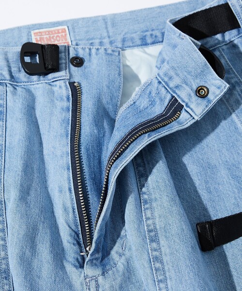 「HINSON」 加工デニムパンツ LARGE サックスブルー メンズ