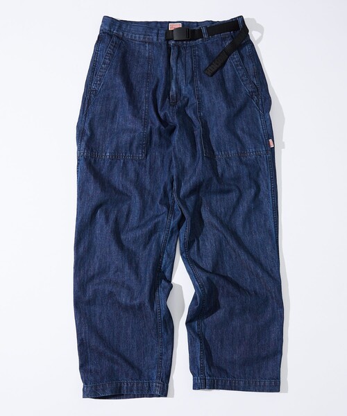 「HINSON」 加工デニムパンツ LARGE サックスブルー メンズ