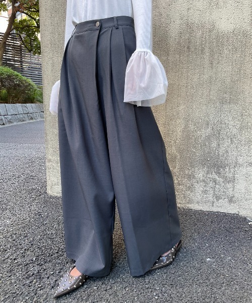 AIC. パンツ アシンメトリーラップワイドパンツ レディース : ZOZOTOWN