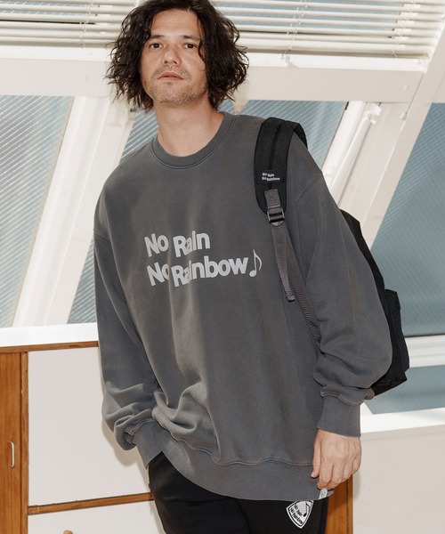 No Rain No Rainbow トレーナー スウェット msw1749-logo print