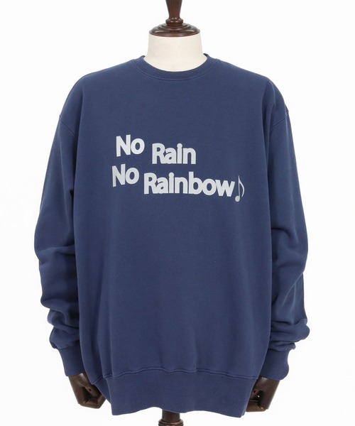 No Rain No Rainbow トレーナー スウェット msw1749-logo print No Rain No Rainbow トレーナー スウェット msw1749-logo print