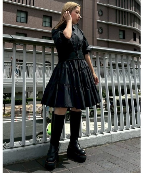 ワンピース Tucked Gathered Shirt Dress LE CIEL BLEU（ルシェルブルー） ワンピース ドラマティックギャザード