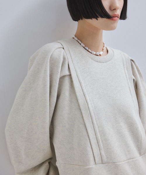 ADAM ET ROPÉ FEMME_バルーンスリーブスウェットワンピース アダム エ ロペ ADAM ET ROPE' バルーンスリーブスウェットワンピース