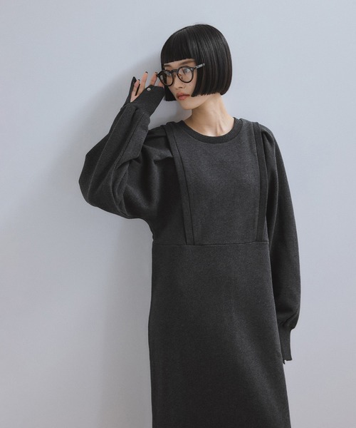 WEB完売商品！バルーンスリーブスウェットワンピース ADAM ET ROPE'（アダムエロペ） ワンピース 「WEB限定