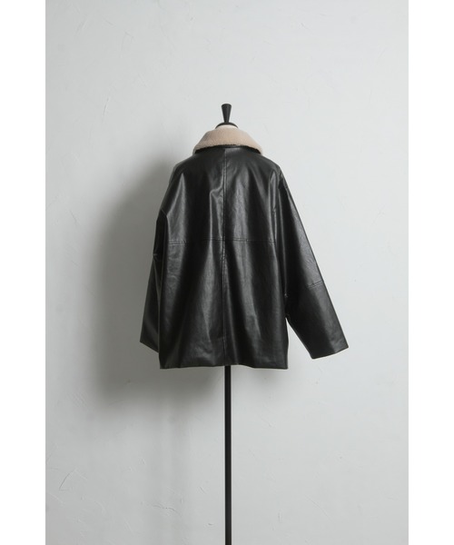 &. NOSTALGIA（ノスタルジア） カバーオール ボア襟フェイクレザー