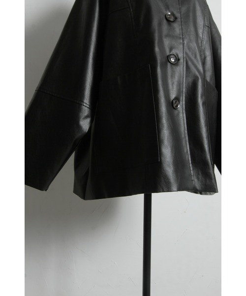 &. NOSTALGIA（ノスタルジア） カバーオール ボア襟フェイクレザー