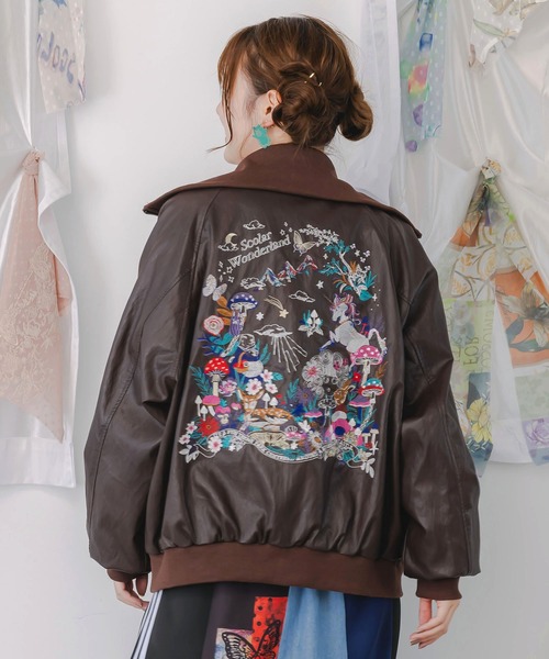 ScoLar（スカラー） ブルゾン アウター 153635：スカラーとキノコ刺繍