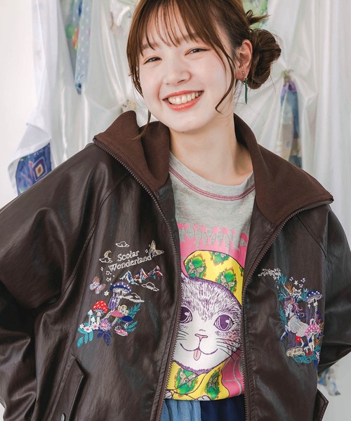 ScoLar（スカラー） ブルゾン アウター 153635：スカラーとキノコ刺繍