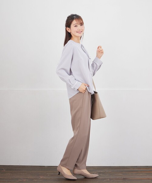 Tiaclasse ブラウス シャツ 「2WAY」取り外し可能な?配色パイピング