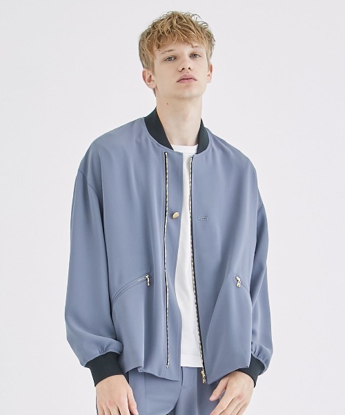 CULLNI（クルニ） ジップアップブルゾン 2 ブルー メンズ : ZOZOTOWN