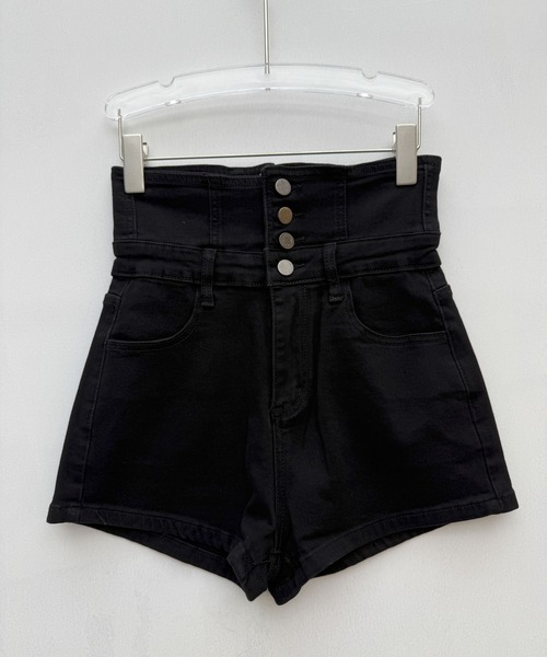 VEILA パンツ ハイウエストボタンショートパンツ レディース