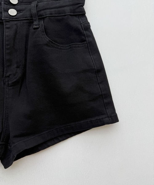 【新品未使用】定価6.4万円Vince ブラック ハイウェストショートパンツ VEILA パンツ ハイウエストボタンショートパンツ レディース