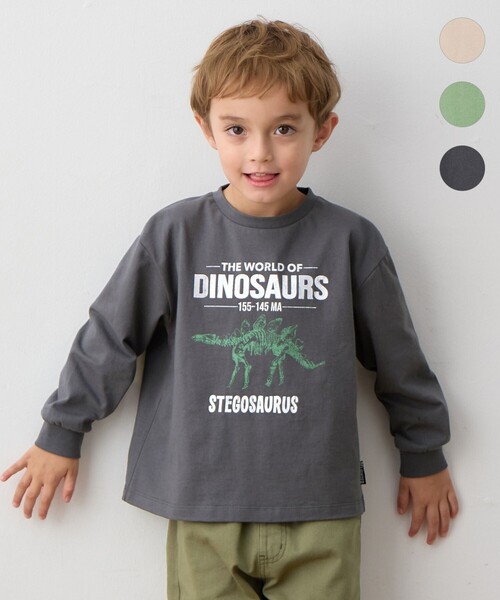 ANY（エニィ） tシャツ 恐竜プリント 長袖Tシャツ キッズ 子供服