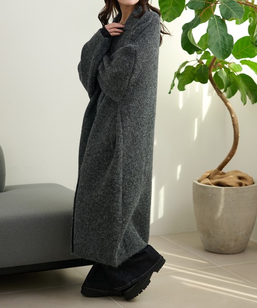 ニットコート vintage knit coat ENC コート アウター shaggy middle coat / シャギーミドルコート