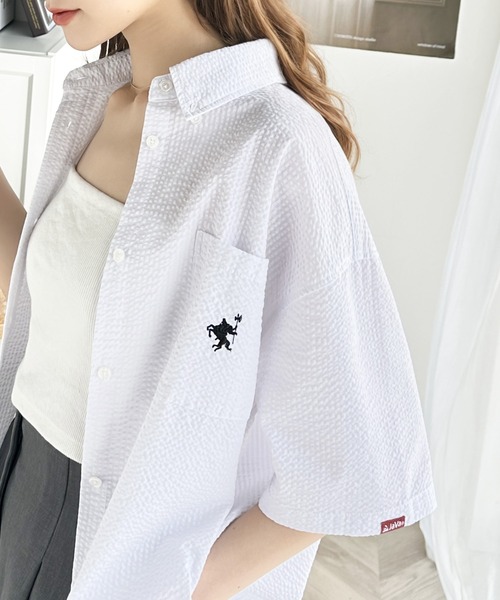「Java」 半袖シャツ LARGE ベージュ レディース_画像3