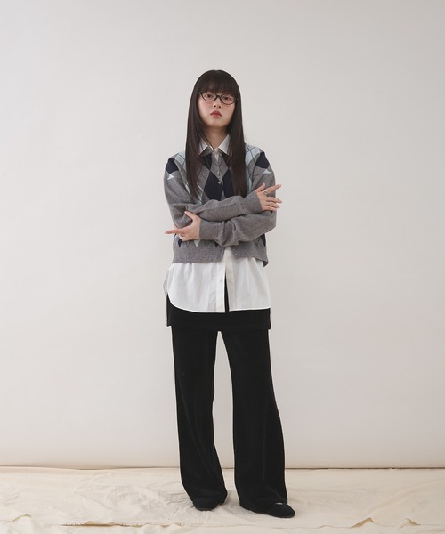 【set item】ベロアコールスカート＆イージーパンツセット MUHET（ミュエータ） パンツ 「set item」velour corduroy skirt