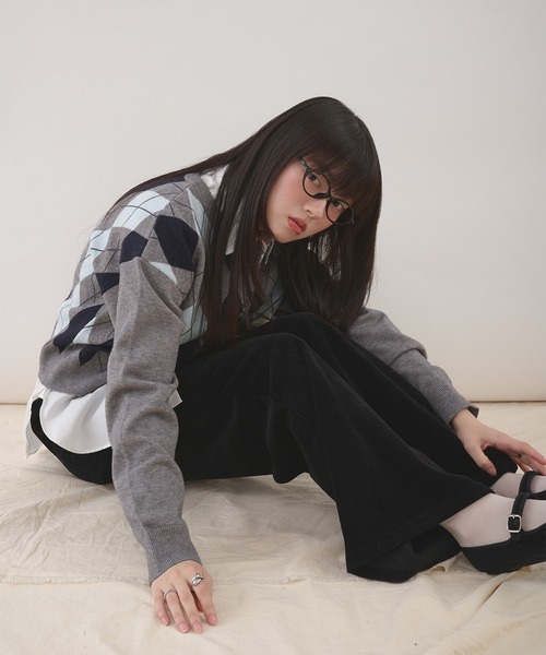 【set item】ベロアコールスカート＆イージーパンツセット MUHET（ミュエータ） パンツ 「set item」velour corduroy skirt