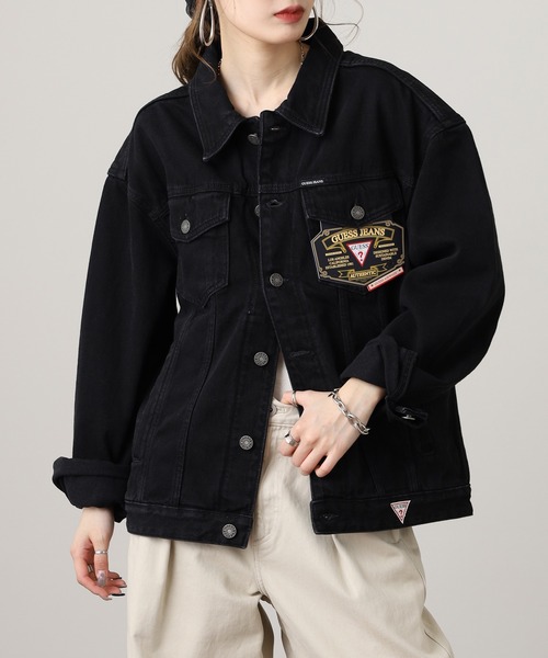 GUESS デニムジャケット Gジャン GUESS Originals Motorcycle Jacket デニムジャケット レディース