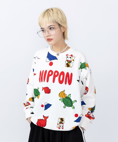 PUNYUS（プニュズ） トレーナー スウェット 「新サイズ」NIPPON総柄