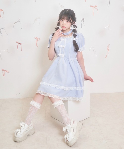 Honey Cinnamon（ハニーシナモン） 半袖ワンピース FREE ブラック