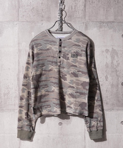 MEMORY tシャツ 「MEMORY」カモフラージュ ヘンリーネックサーマル