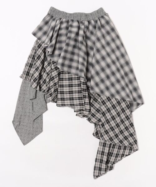 スカート Ruimeme houndstooth asymmetry skirt houndstooth cropped jacket & houndstooth asymmetry skirt〈AW新作
