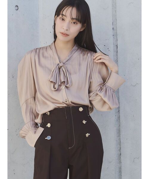 TONAL（トーナル） ブラウス シャツ カッセンボウタイタックスリーブ 