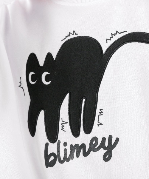 LUXSTYLE（ラグスタイル） トレーナー スウェット 黒猫アップリケ裏