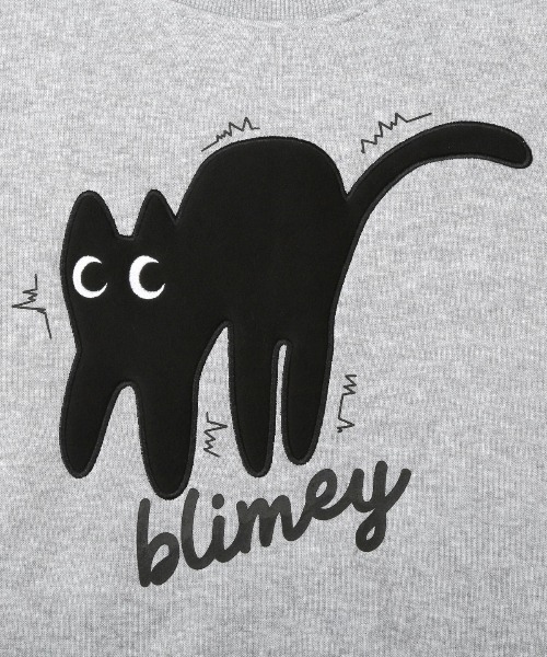 LUXSTYLE（ラグスタイル） トレーナー スウェット 黒猫アップリケ裏