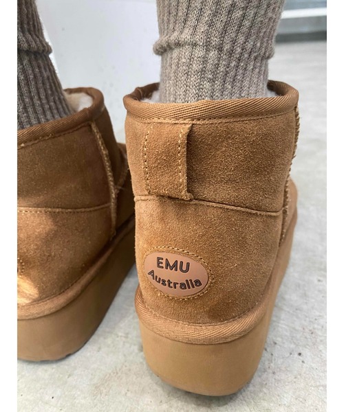 最終値引★EMU Australia チョコレート ムートンブーツ 7 24cm EMU Australia（エミュ オーストラリア） ムートンブーツ 7 ブラック
