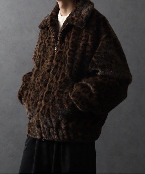 ブルゾン アウター レオパードファーボンバージャケット メンズ