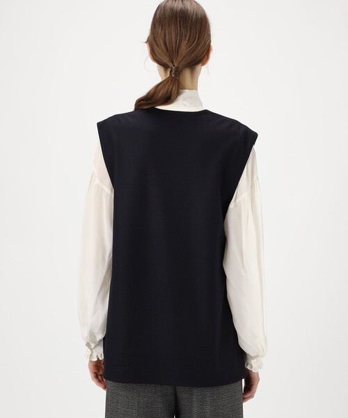 Ballsey ブラック Vネック ベスト Ballsey（ボールジィ） ベスト ジレ ウールスムース Vネックベスト