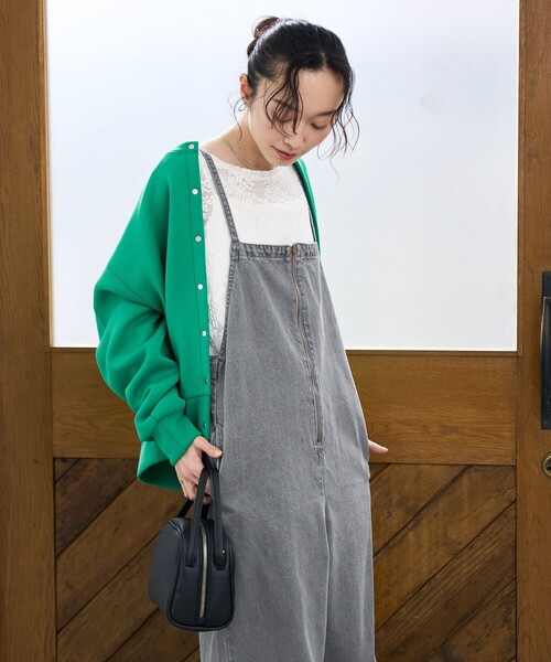 coen（コーエン） サロペット オーバーオール フロントジップデザイン