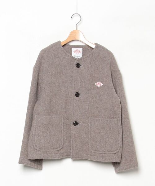 DANTON ノーカラージャケット サイズ38 ベージュ Danton（ダントン） ノーカラージャケット 38 ベージュ レディース