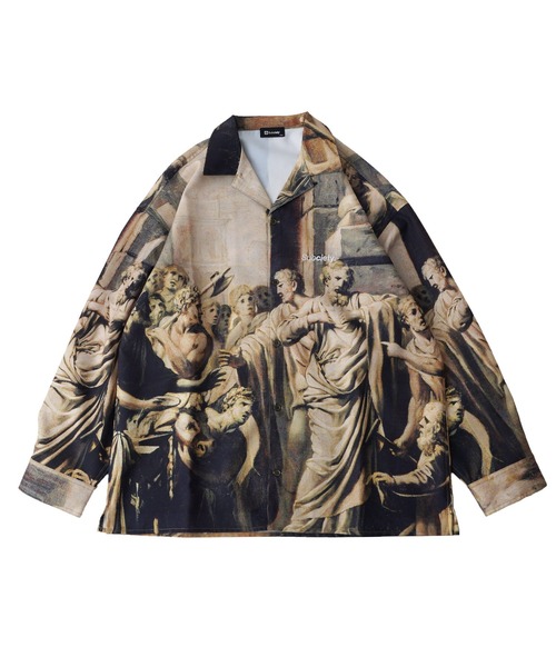 「Subciety」 長袖シャツ LARGE ブラック メンズ_画像4