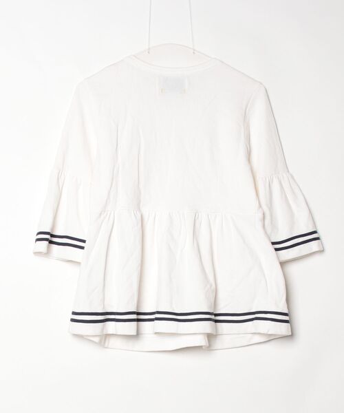 「MUVEIL」 ボーダー柄長袖カットソー 36 ホワイト レディース_画像2