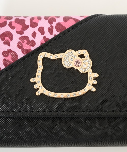 sanrio（サンリオ） ミニ 財布 キティ合皮ヒョウ柄フレームプレート