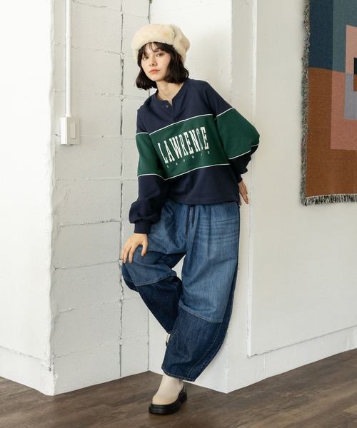 「niko and...」 スウェットカットソー LARGE ネイビー レディース_画像8